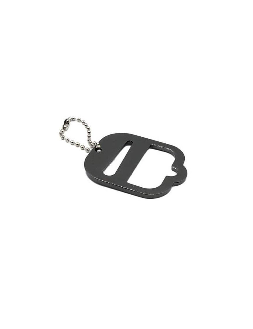 Décapsuleur métal noir avec petite chaîne – Format porte-clés