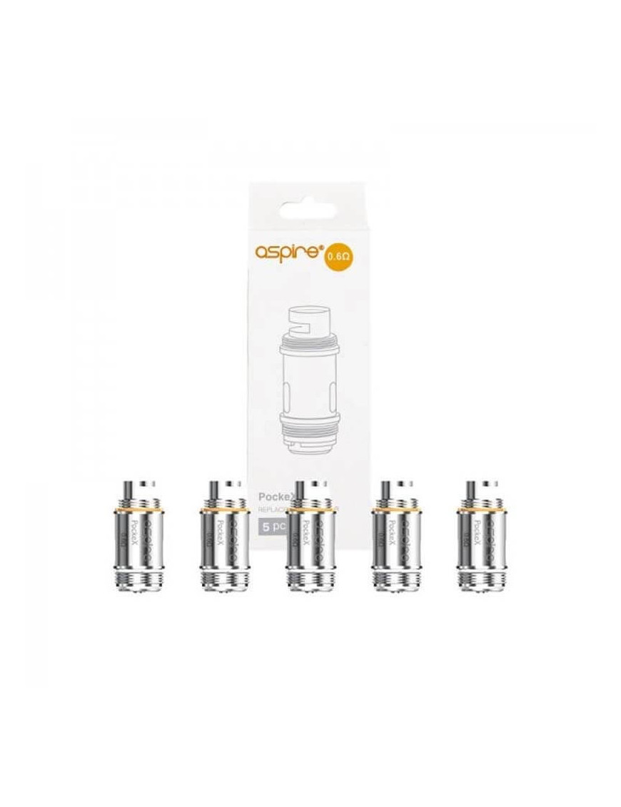 Résistances PockeX 0.6 / 1.2 Ω (5 pcs) – Aspire