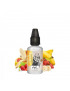 Arôme concentré fruité aux saveurs exotiques, fraise, banane et vanille, flacon avec bouchon sécurisé.