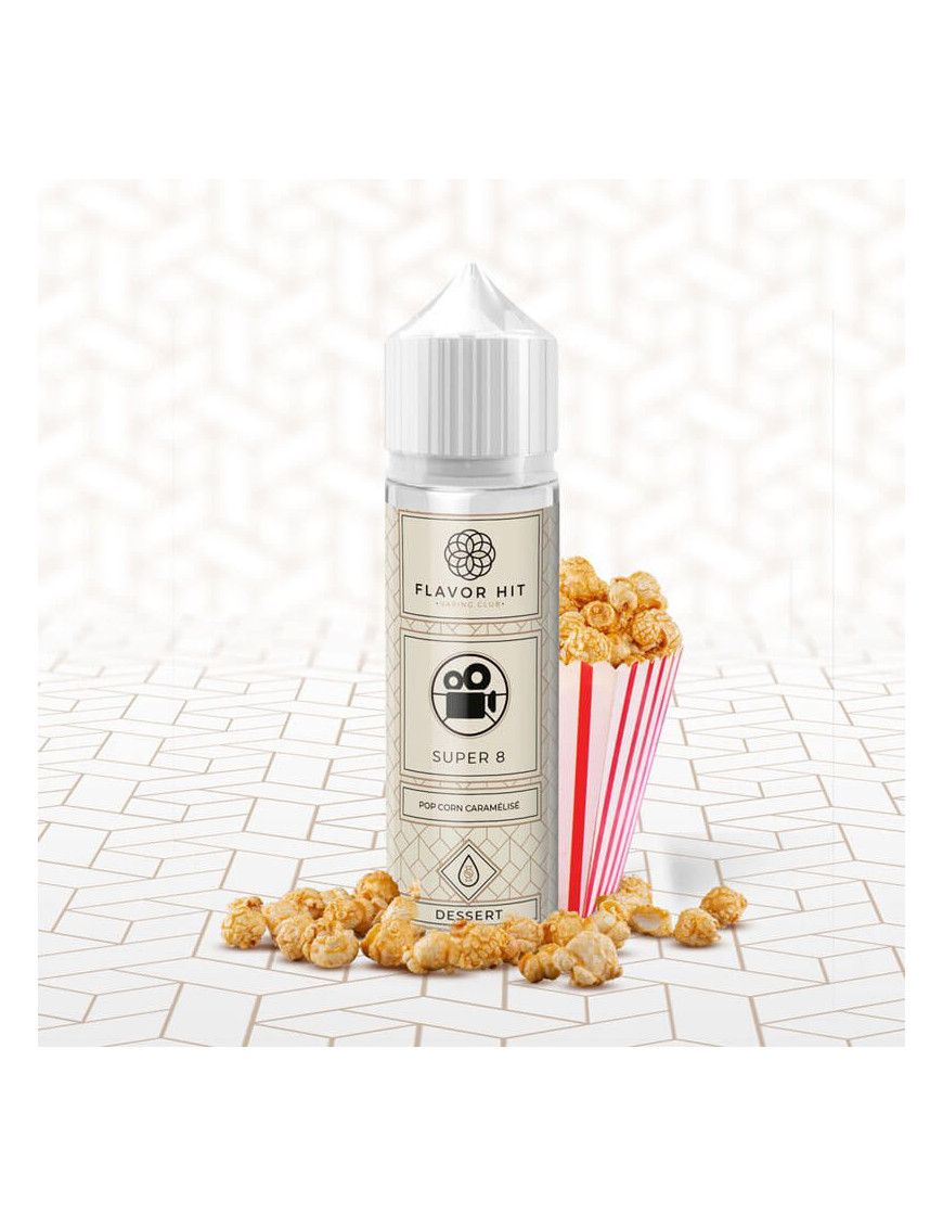 Super 8 0mg 50ml - Flavor Hit | E-liquide pop-corn caramel beurré
