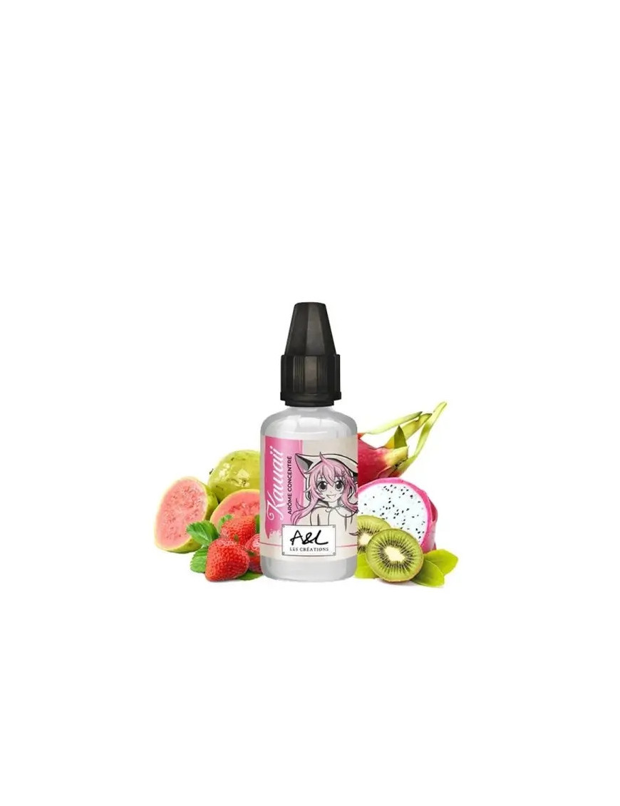 Kawaii Aroma-Konzentrat 30 ml von Les Créations A&L, eine fruchtige Mischung aus Guave, Drachenfrucht, Kiwi und Erdbeere.