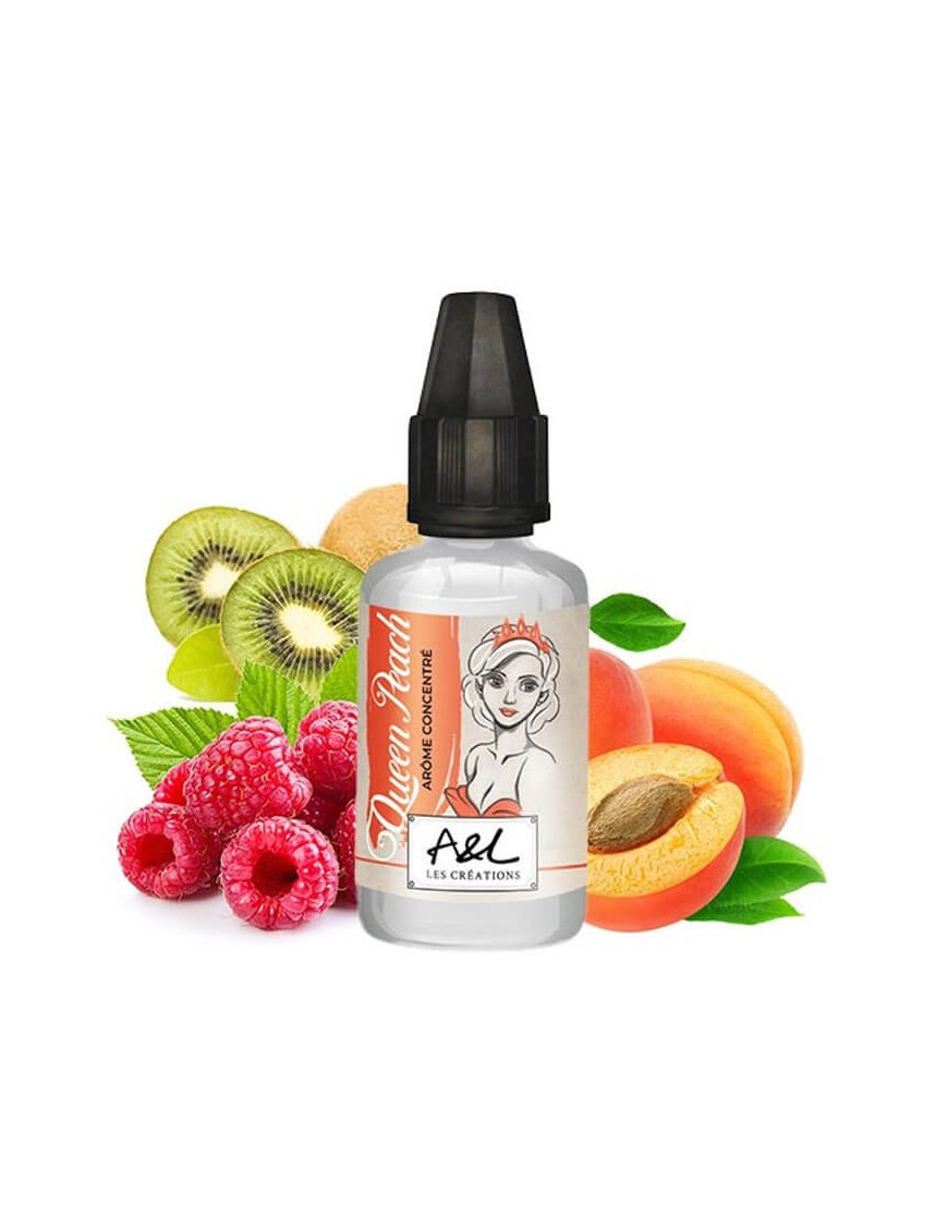 Concentré Queen Peach 30ml – Les Créations – A&L | Arôme pêche, framboise, kiwi