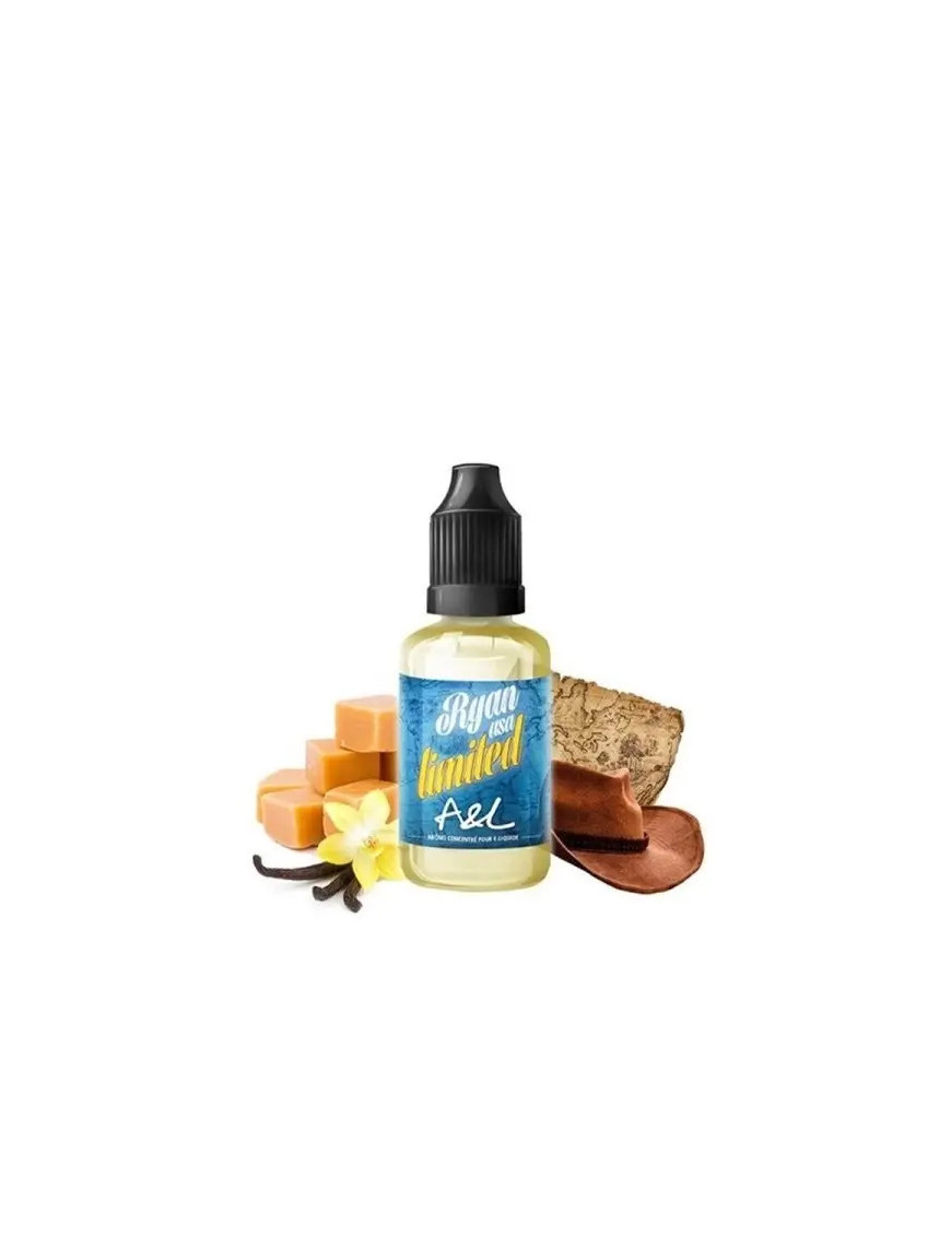 Concentré Ryan USA Limited 30 ml A&L, une recette gourmande de classic blond américain, caramel et vanille.
